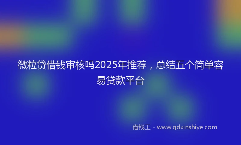 微粒贷借钱审核吗2025年推荐，总结五个简单容易贷款平台