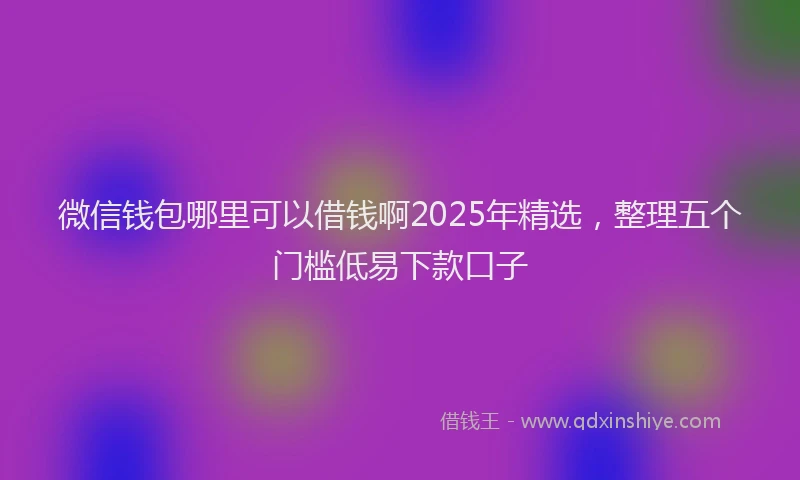 微信钱包哪里可以借钱啊2025年精选，整理五个门槛低易下款口子
