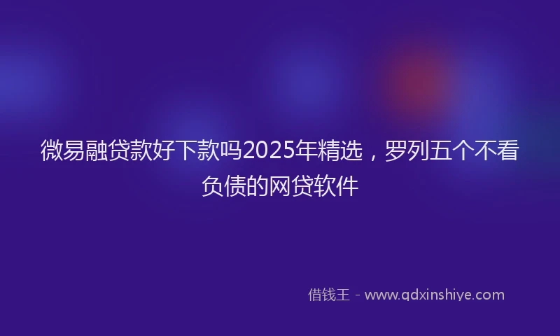 微易融贷款好下款吗2025年精选，罗列五个不看负债的网贷软件