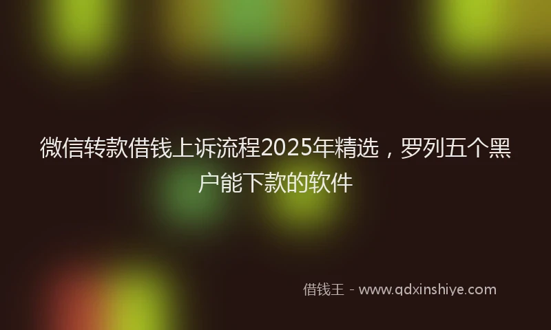 微信转款借钱上诉流程2025年精选，罗列五个黑户能下款的软件