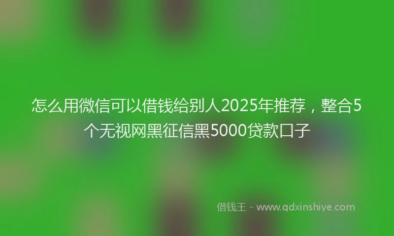 怎么用微信可以借钱给别人2025年推荐，整合5个无视网黑征信黑5000贷款口子