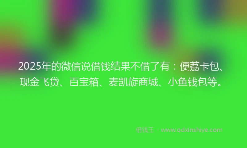 2025年的微信说借钱结果不借了有：便荔卡包、现金飞贷、百宝箱、麦凯旋商城、小鱼钱包等。