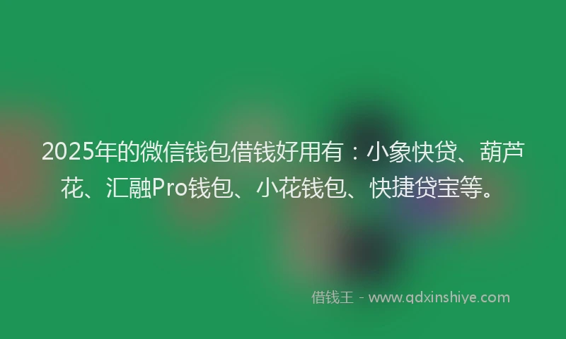 2025年的微信钱包借钱好用有：小象快贷、葫芦花、汇融Pro钱包、小花钱包、快捷贷宝等。