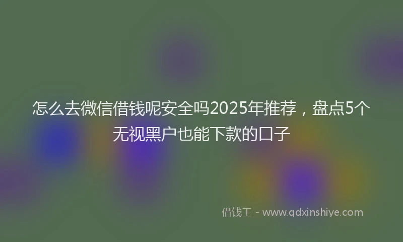 怎么去微信借钱呢安全吗2025年推荐，盘点5个无视黑户也能下款的口子