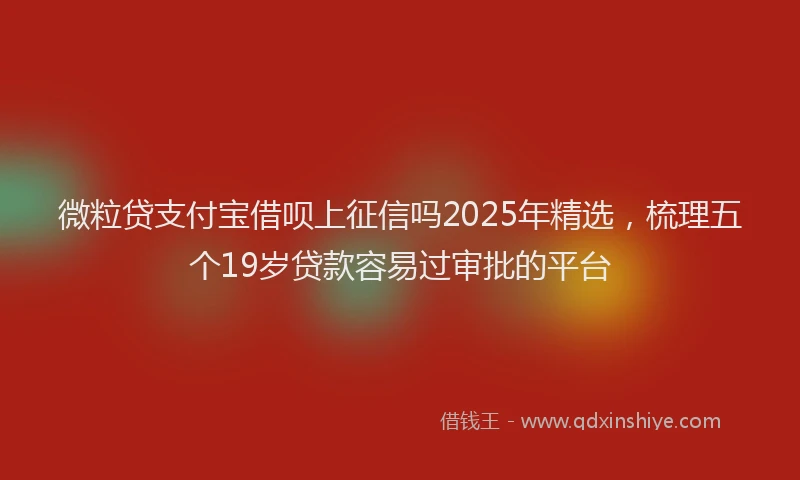 微粒贷支付宝借呗上征信吗2025年精选，梳理五个19岁贷款容易过审批的平台