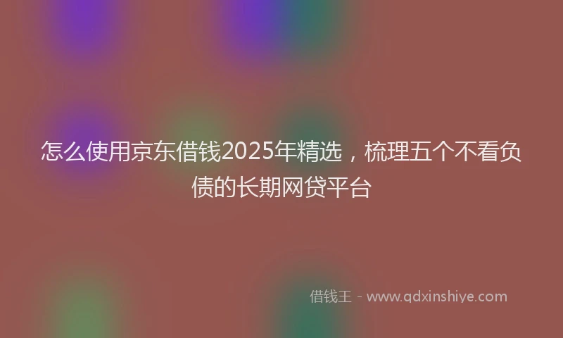 怎么使用京东借钱2025年精选，梳理五个不看负债的长期网贷平台