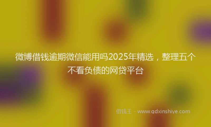微博借钱逾期微信能用吗2025年精选，整理五个不看负债的网贷平台