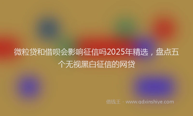 微粒贷和借呗会影响征信吗2025年精选，盘点五个无视黑白征信的网贷