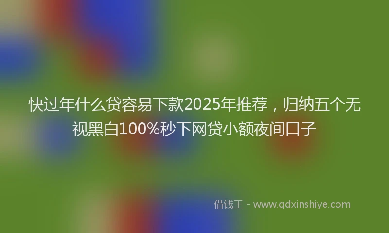 快过年什么贷容易下款2025年推荐，归纳五个无视黑白100%秒下网贷小额夜间口子
