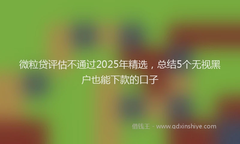微粒贷评估不通过2025年精选，总结5个无视黑户也能下款的口子