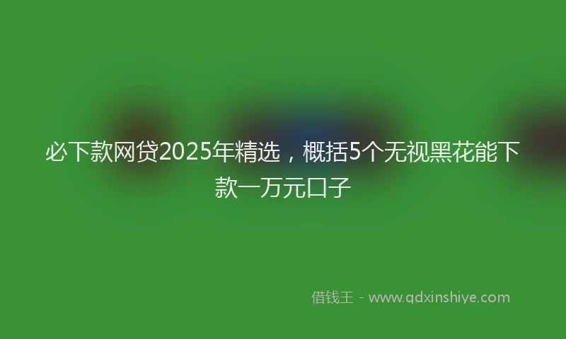 必下款网贷2025年精选，概括5个无视黑花能下款一万元口子