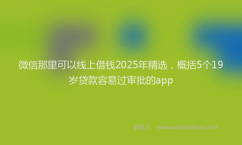 微信那里可以线上借钱2025年精选，概括5个19岁贷款容易过审批的app