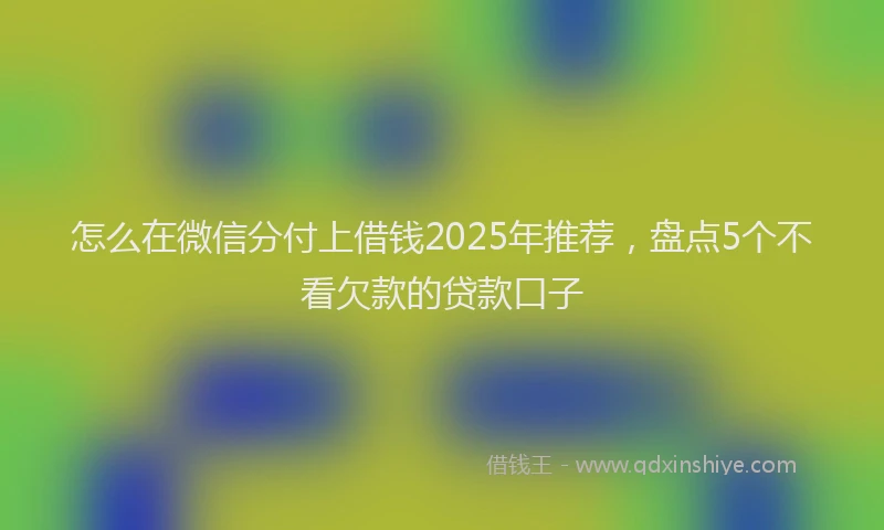 怎么在微信分付上借钱2025年推荐，盘点5个不看欠款的贷款口子