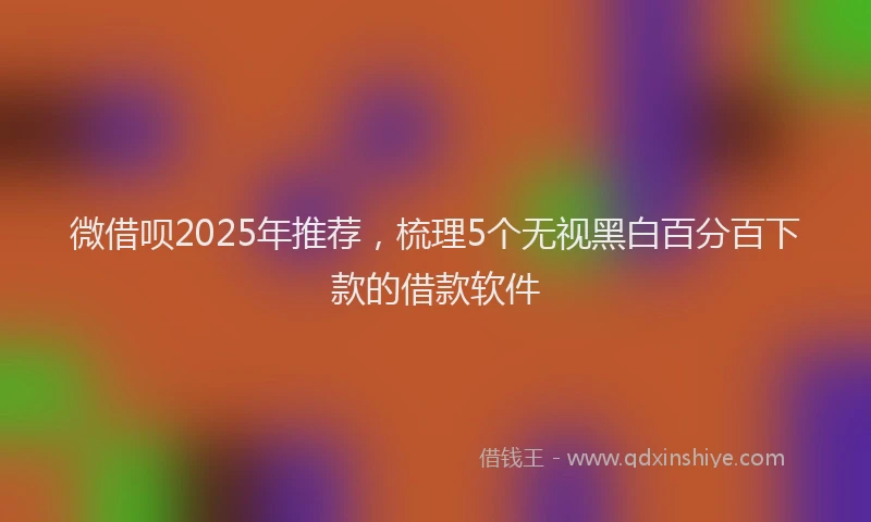 微借呗2025年推荐，梳理5个无视黑白百分百下款的借款软件