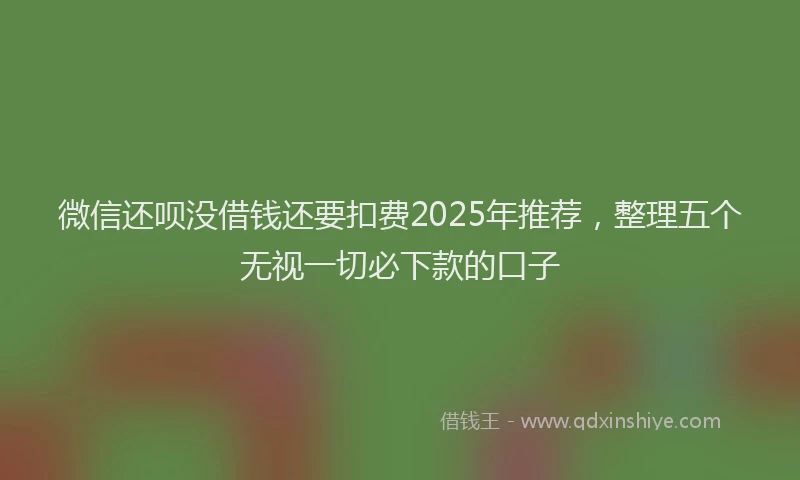 微信还呗没借钱还要扣费2025年推荐，整理五个无视一切必下款的口子