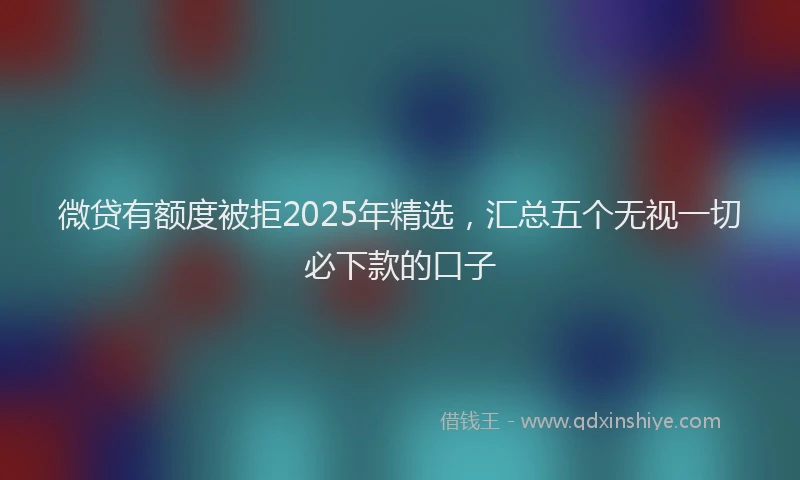 微贷有额度被拒2025年精选，汇总五个无视一切必下款的口子