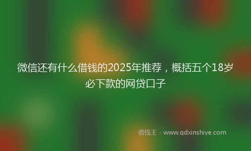 微信还有什么借钱的2025年推荐，概括五个18岁必下款的网贷口子