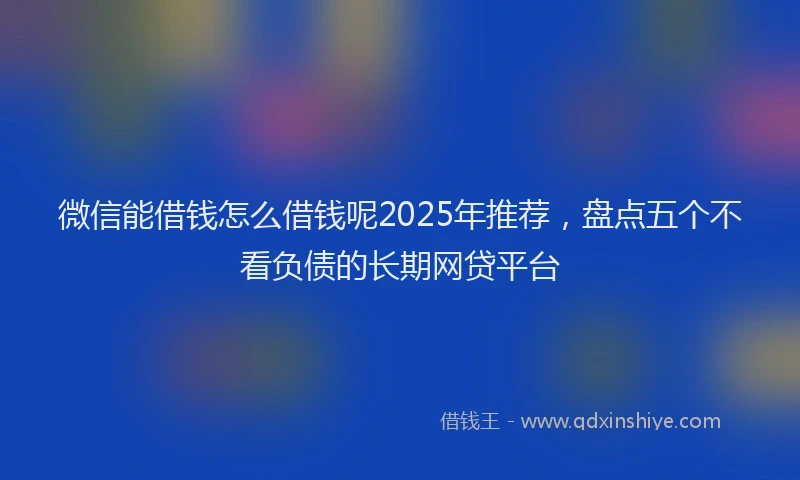 微信能借钱怎么借钱呢2025年推荐，盘点五个不看负债的长期网贷平台
