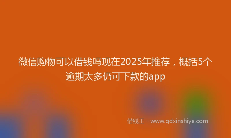 微信购物可以借钱吗现在2025年推荐，概括5个逾期太多仍可下款的app