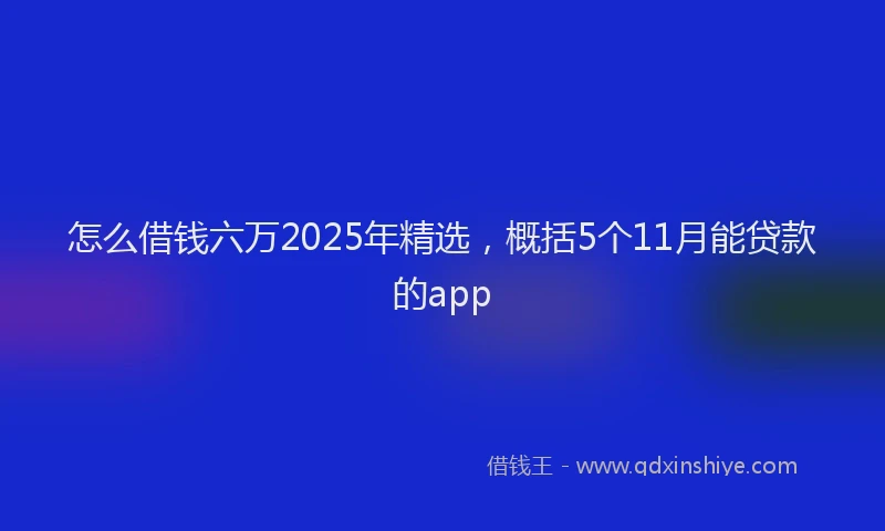 怎么借钱六万2025年精选，概括5个11月能贷款的app