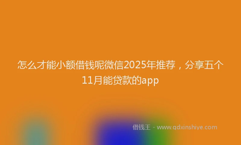 怎么才能小额借钱呢微信2025年推荐，分享五个11月能贷款的app