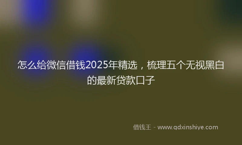怎么给微信借钱2025年精选，梳理五个无视黑白的最新贷款口子