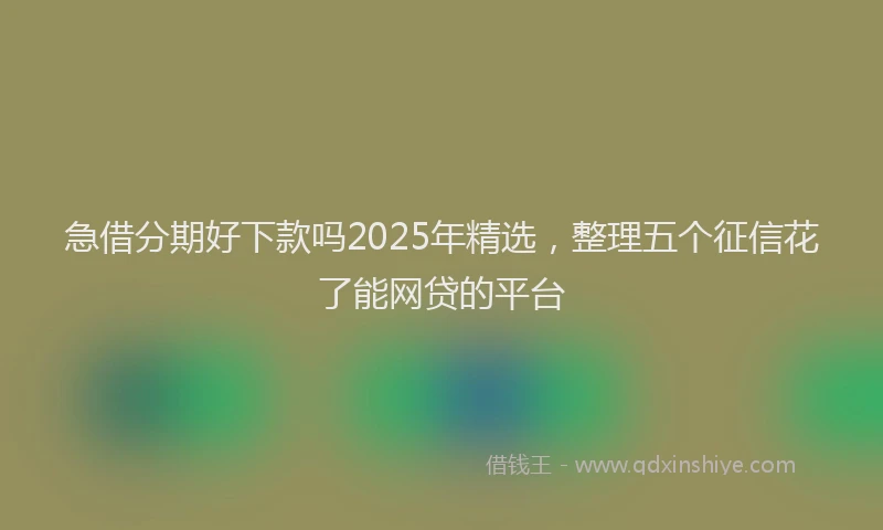 急借分期好下款吗2025年精选，整理五个征信花了能网贷的平台
