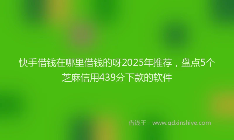 快手借钱在哪里借钱的呀2025年推荐，盘点5个芝麻信用439分下款的软件