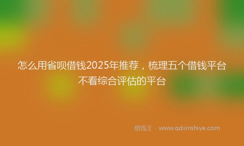 怎么用省呗借钱2025年推荐，梳理五个借钱平台不看综合评估的平台