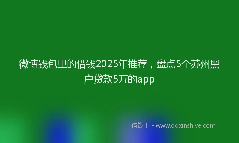 微博钱包里的借钱2025年推荐，盘点5个苏州黑户贷款5万的app