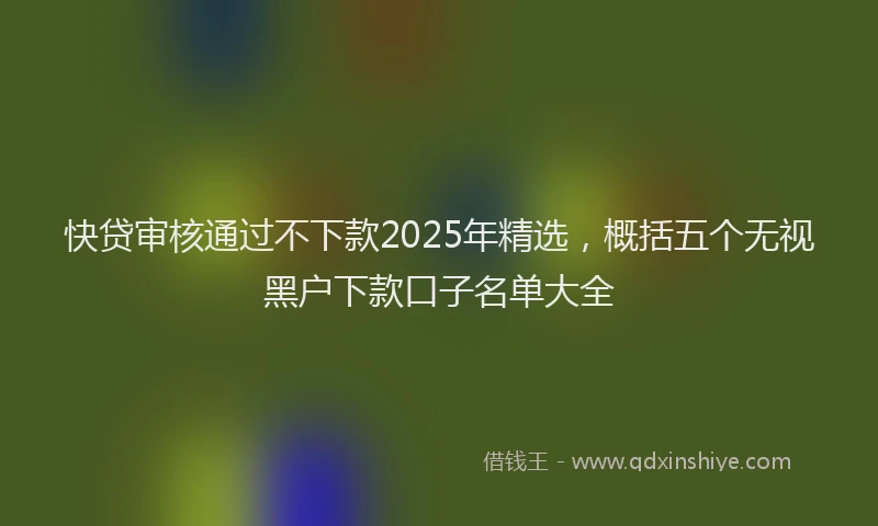 快贷审核通过不下款2025年精选，概括五个无视黑户下款口子名单大全