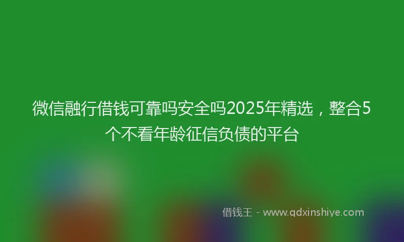 微信融行借钱可靠吗安全吗2025年精选，整合5个不看年龄征信负债的平台