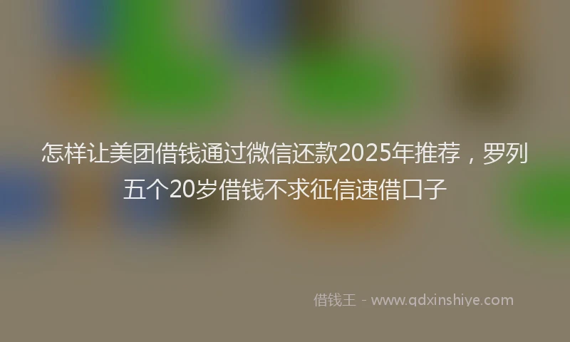 怎样让美团借钱通过微信还款2025年推荐，罗列五个20岁借钱不求征信速借口子