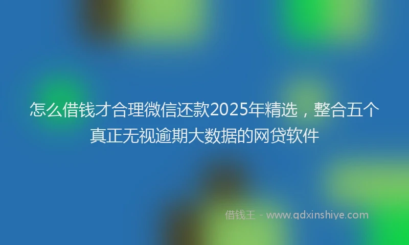 怎么借钱才合理微信还款2025年精选，整合五个真正无视逾期大数据的网贷软件