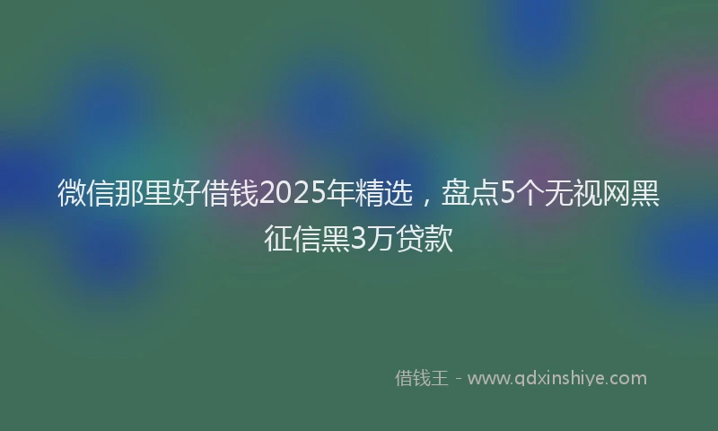 微信那里好借钱2025年精选，盘点5个无视网黑征信黑3万贷款