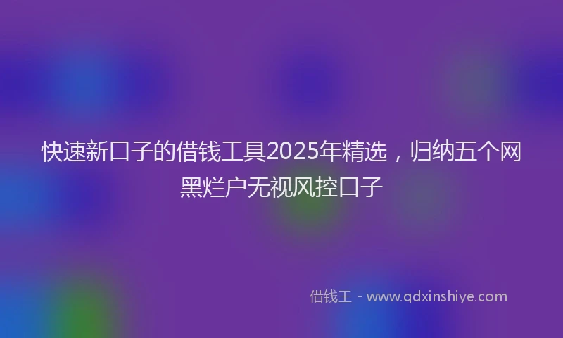 快速新口子的借钱工具2025年精选，归纳五个网黑烂户无视风控口子