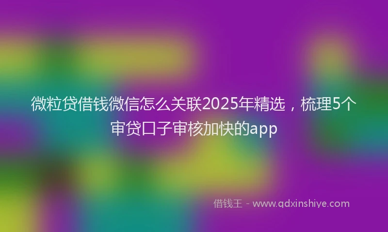 微粒贷借钱微信怎么关联2025年精选，梳理5个审贷口子审核加快的app
