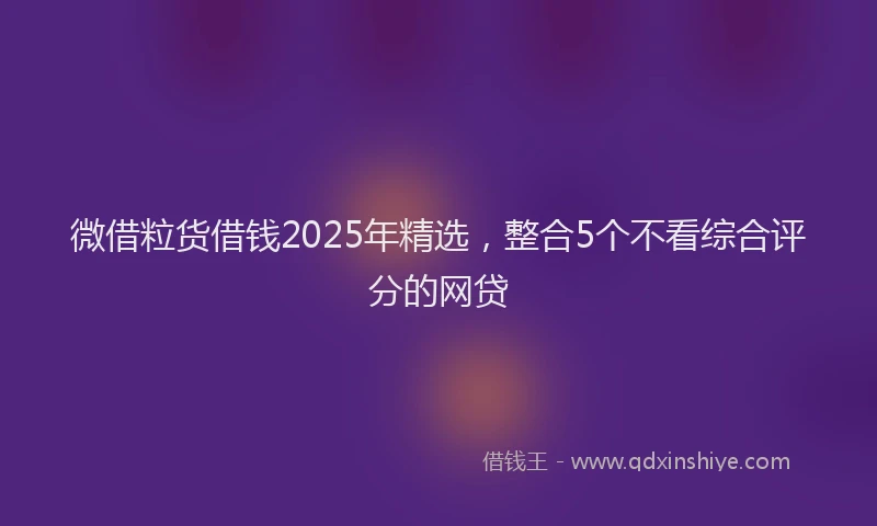 微借粒货借钱2025年精选，整合5个不看综合评分的网贷