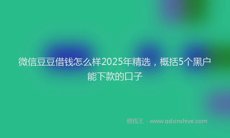 微信豆豆借钱怎么样2025年精选，概括5个黑户能下款的口子