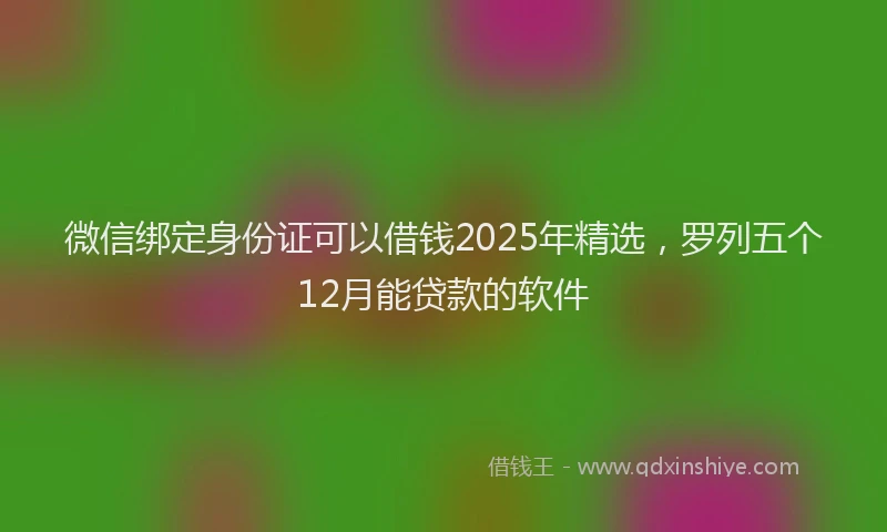 微信绑定身份证可以借钱2025年精选，罗列五个12月能贷款的软件