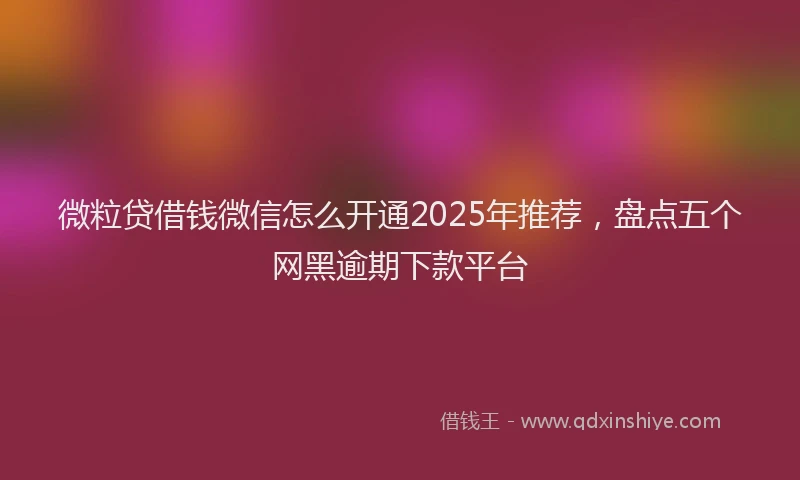 微粒贷借钱微信怎么开通2025年推荐，盘点五个网黑逾期下款平台