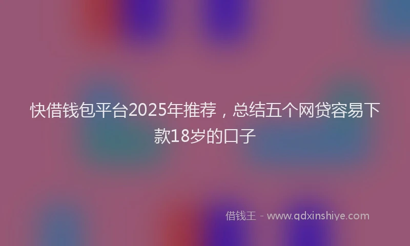 快借钱包平台2025年推荐，总结五个网贷容易下款18岁的口子