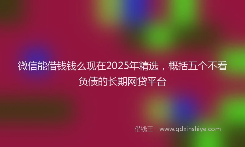微信能借钱钱么现在2025年精选，概括五个不看负债的长期网贷平台