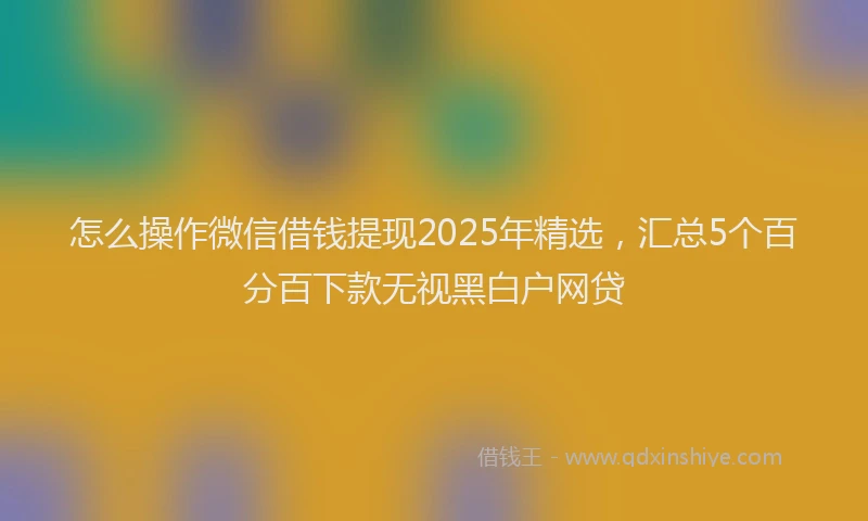 怎么操作微信借钱提现2025年精选，汇总5个百分百下款无视黑白户网贷