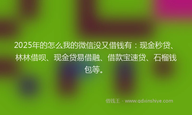 2025年的怎么我的微信没又借钱有：现金秒贷、林林借呗、现金贷易借融、借款宝速贷、石榴钱包等。