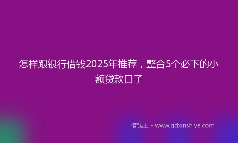 怎样跟银行借钱2025年推荐，整合5个必下的小额贷款口子