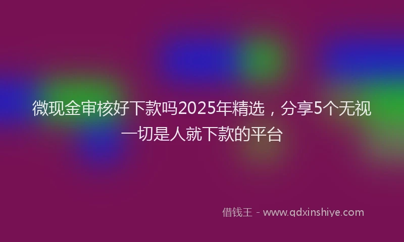 微现金审核好下款吗2025年精选，分享5个无视一切是人就下款的平台