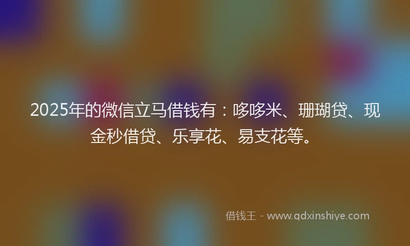 2025年的微信立马借钱有：哆哆米、珊瑚贷、现金秒借贷、乐享花、易支花等。
