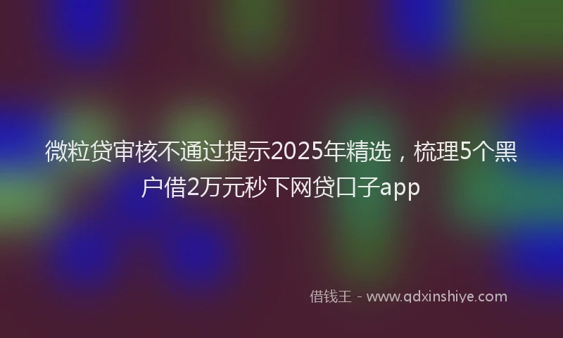 微粒贷审核不通过提示2025年精选，梳理5个黑户借2万元秒下网贷口子app