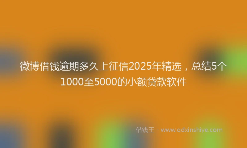 微博借钱逾期多久上征信2025年精选，总结5个1000至5000的小额贷款软件